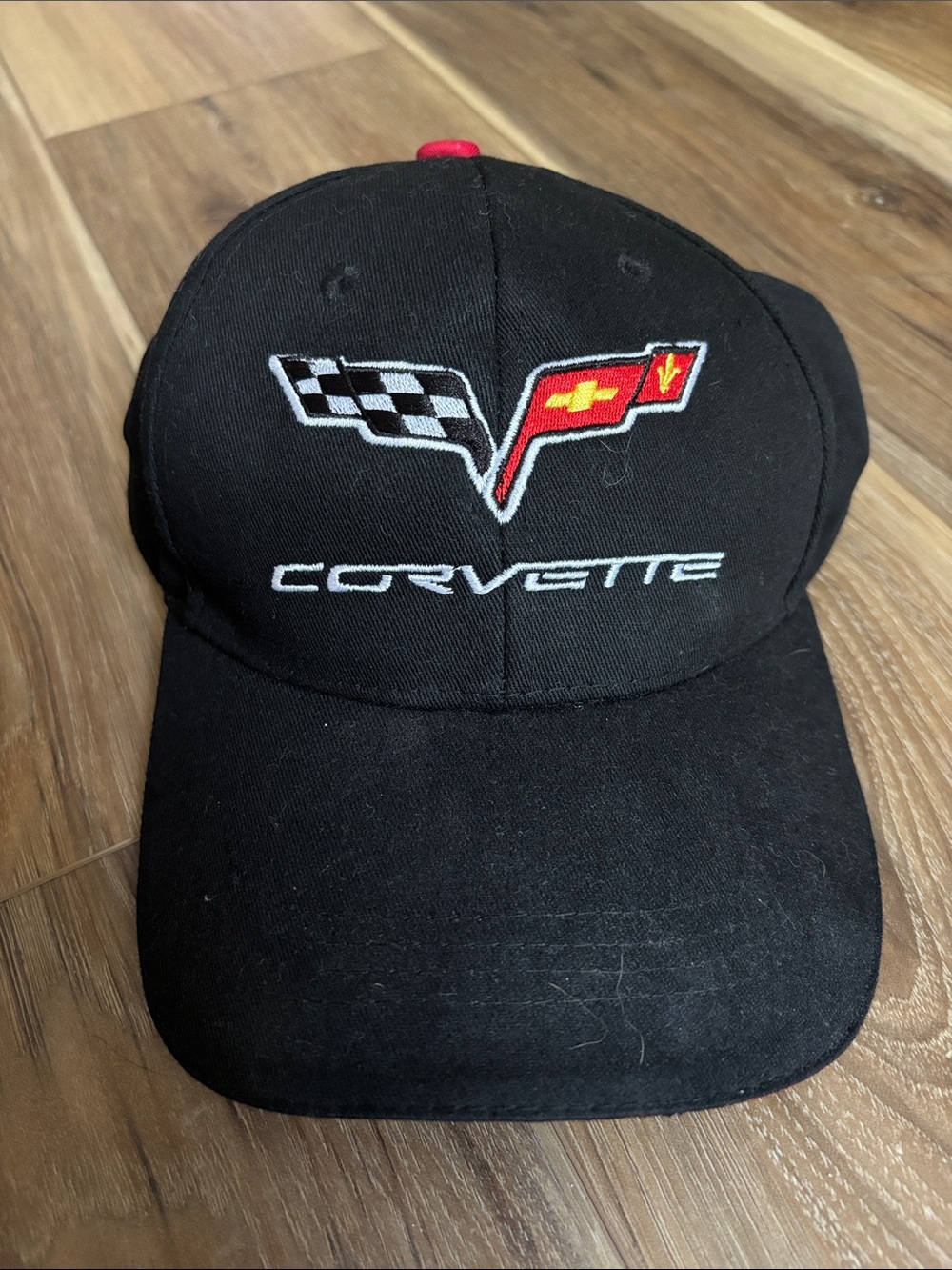 Corvette Embroidered Logo Black Baseball Cap